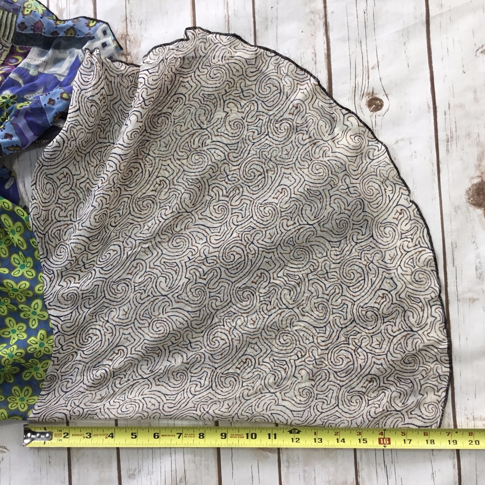 Millenium Sheer Patchwork Print Boho Festival Top - image 8